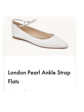 Badgley mischka London Pearl Ankle Strap
Flats COLOR: SOFT WHITE
$198 NEW